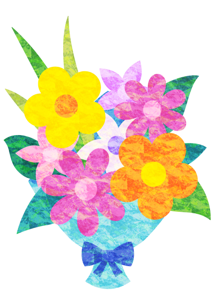 ハッピーイラスト：キラキラ花束・ブーケ２：種：Happy-illustrations-shining color-bouquet-2types