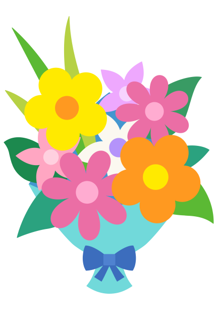 ハッピーイラスト：花束・ブーケ２：種：Happy-illustrations-bouquet-2types