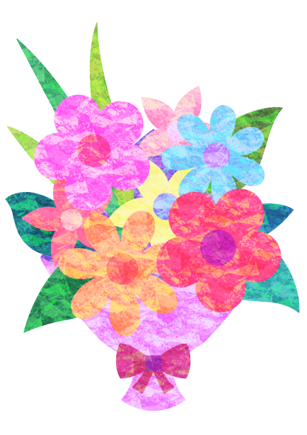 ハッピーイラスト：キラキラ花束・ブーケ２：種：Happy-illustrations-shining color-bouquet-2types