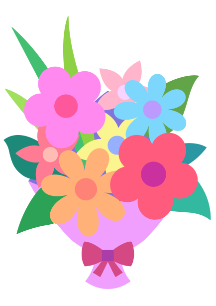 ハッピーイラスト：花束・ブーケ２：種：Happy-illustrations-bouquet-2types