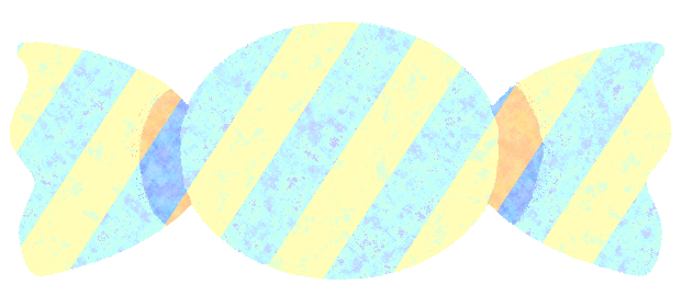 あめ：黄色と空色のストライプ