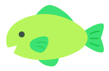 ハッピーイラスト：可愛い「お魚」jカラフルイラスト