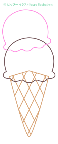 ハッピーイラスト：可愛い：アイスクリーム：Happy-illustrations-：型紙：ice-cream-Pattern