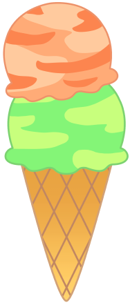 ハッピーイラスト：可愛い美味しそうなアイスクリーム２段：Happy-illustrations：Ice-ceam-two-scoops