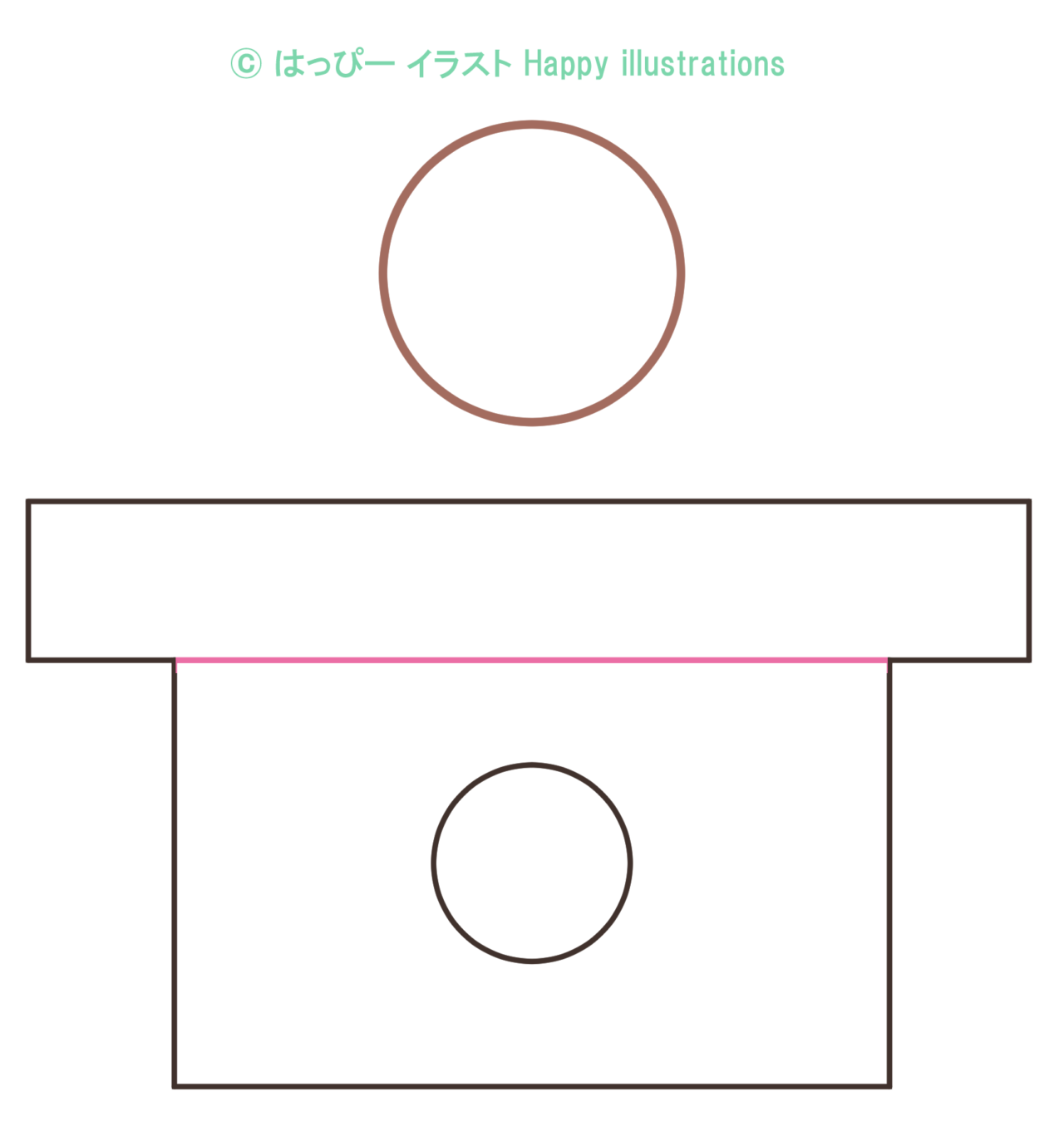 ハッピーイラスト：可愛いお月見（１５夜）セットのお団子の型紙：Happy-illustrations-Moon-viewing-pattern-dumpling