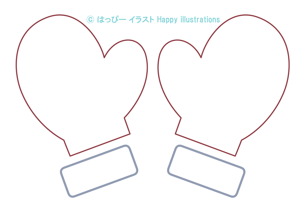 クリスマス：サンタ：可愛いイラスト型紙：ハッピーイラスト：Happy-illustrations- winter-santa-gloves-pattern