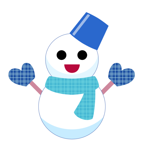 ハッピーイラスト：雪だるま：マフラー版：イラスト：Happy-illustrations-snowman-scarf