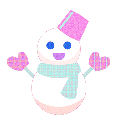 ハッピーイラスト：雪だるま：マフラー版：イラスト：Happy-illustrations-snowman-scarf