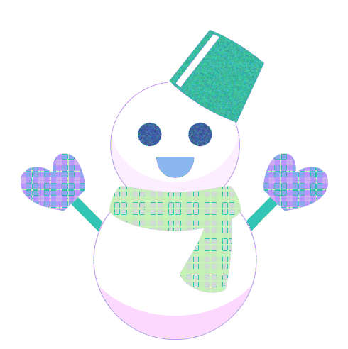 ハッピーイラスト：雪だるま：マフラー版：イラスト：Happy-illustrations-snowman-scarf