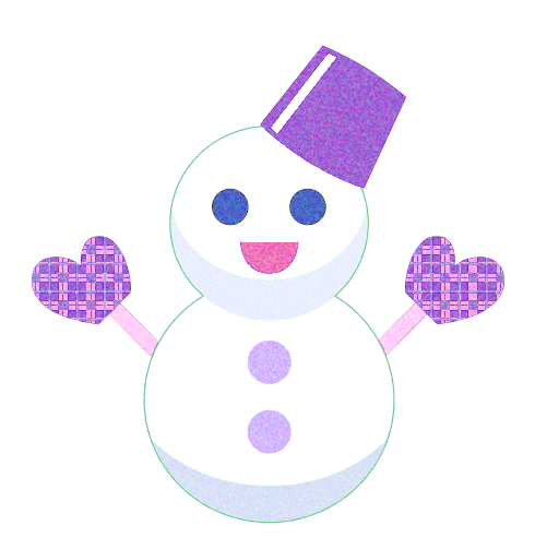 ハッピーイラスト：雪だるま：ボタン版：イラスト：Happy-illustrations-snowman-button-ver