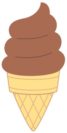 ハッピーイラスト：可愛いソフトクリーム：チョコレート：Happy-illustrations-Soft-serve