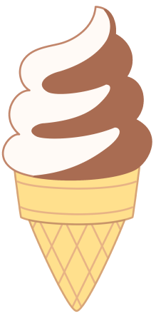 ハッピーイラスト：可愛いソフトクリーム：チョコレート：Happy-illustrations-Soft-serve