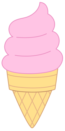 ハッピーイラスト：可愛いソフトクリーム：ストロベリー：Happy-illustrations-Soft-serve