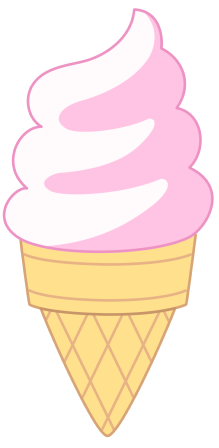 ハッピーイラスト：可愛いソフトクリーム：ストロベリー：Happy-illustrations-Soft-serve