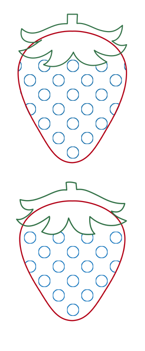 可愛い苺：イチゴ：いちご：型紙