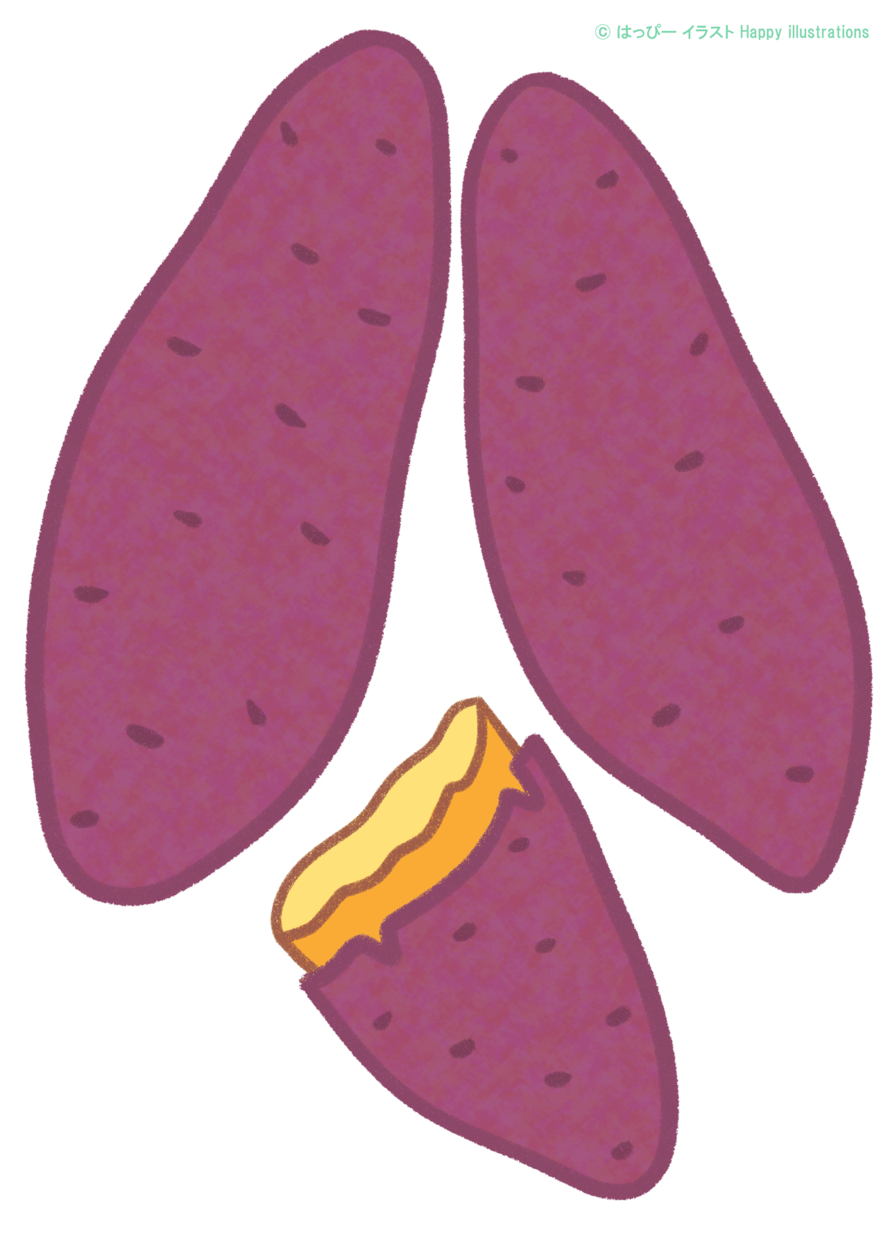 可愛いサツマイモ・焼き芋のイラスト