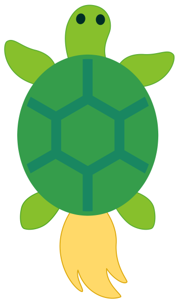 ハッピーイラスト：可愛い亀：つかめ：型紙：Happy-illustrations- tortoise-Pattern